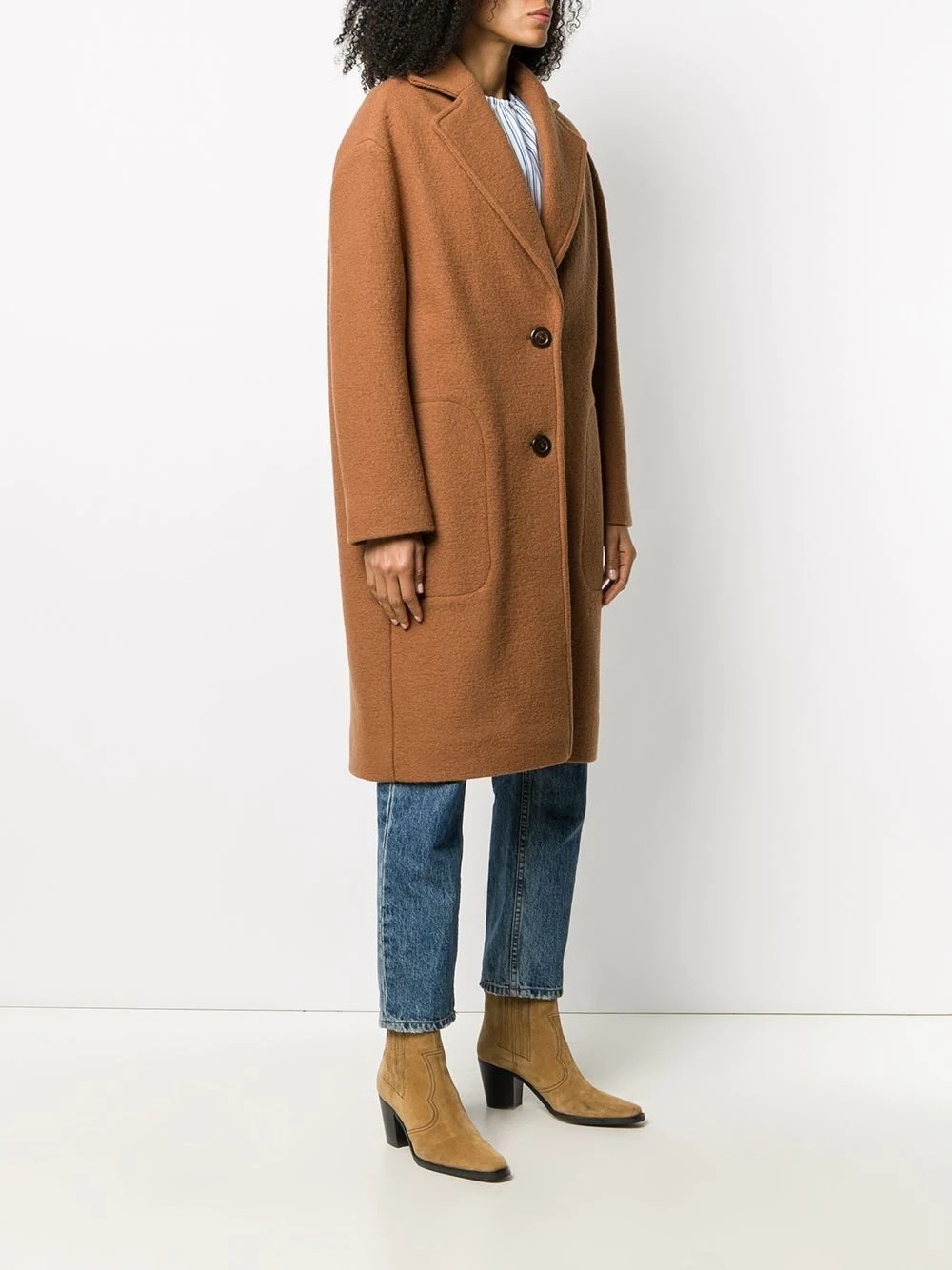 single-breasted wool coat - 3