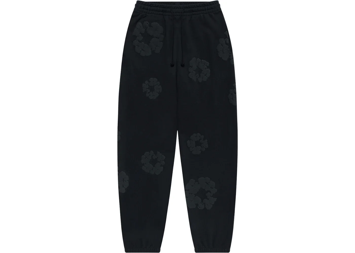 Denim Tears Cotton Wreath Sweatpants Black Monochrome - 1