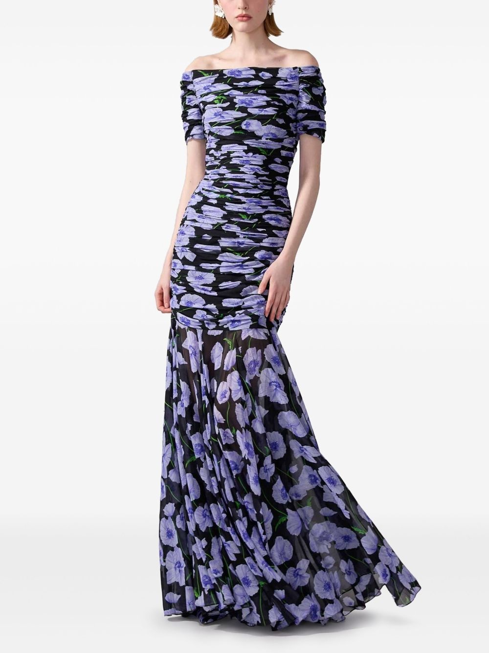 floral-print gown - 2