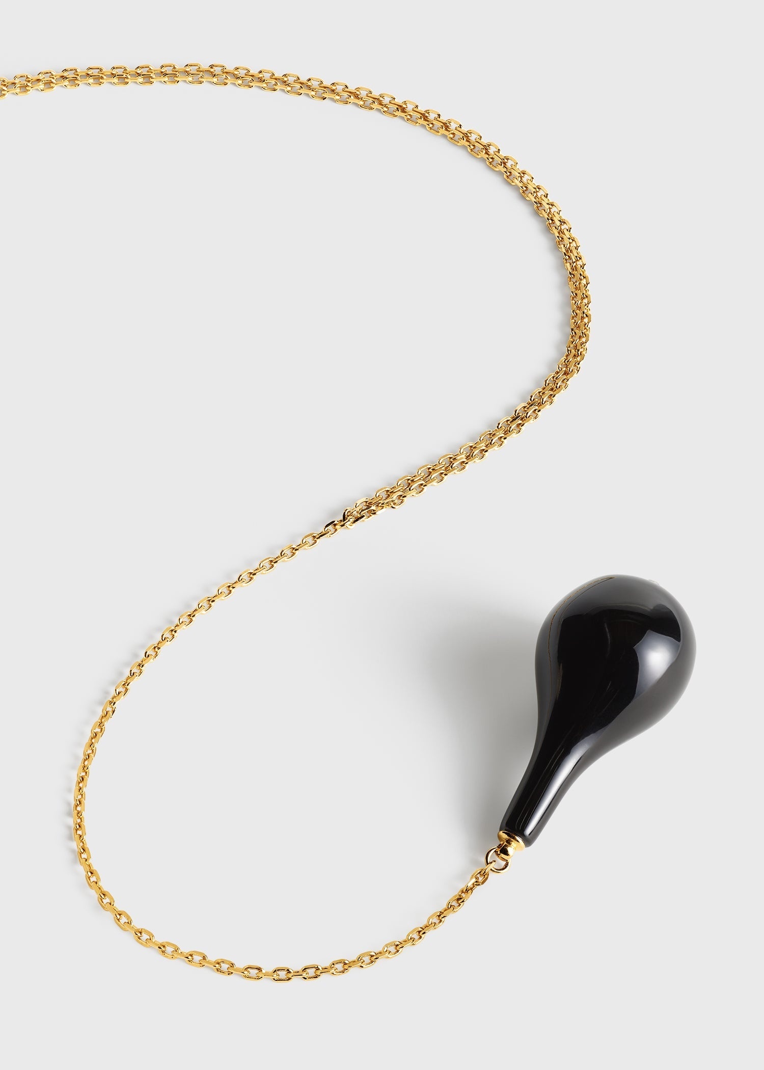 Large onyx drop necklace black/gold - 4