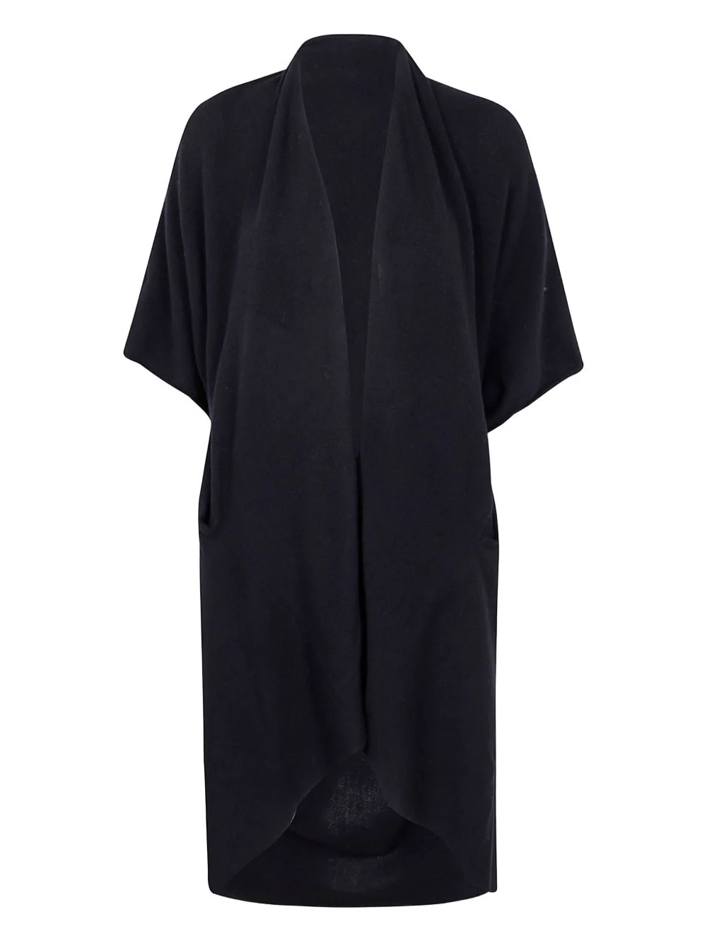 short-sleeve draped cardigan - 1