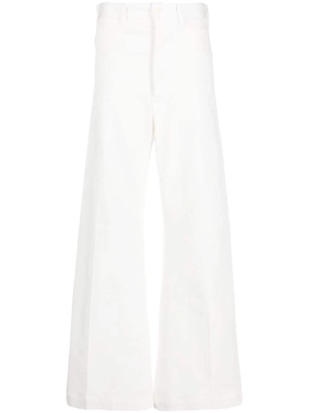 high-waisted stretch-cotton palazzo pants - 1