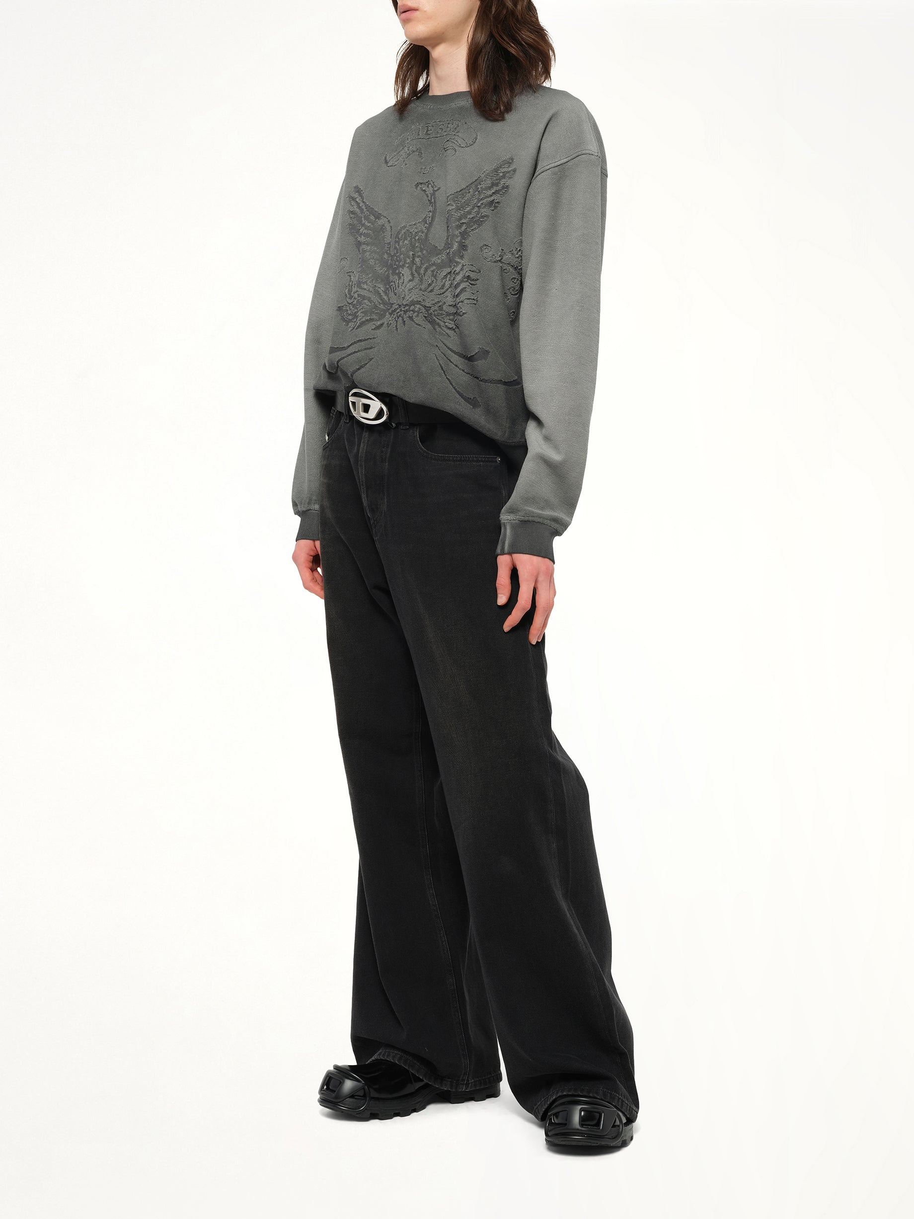 S-ARON Sweatshirt in Washed Grey - 4