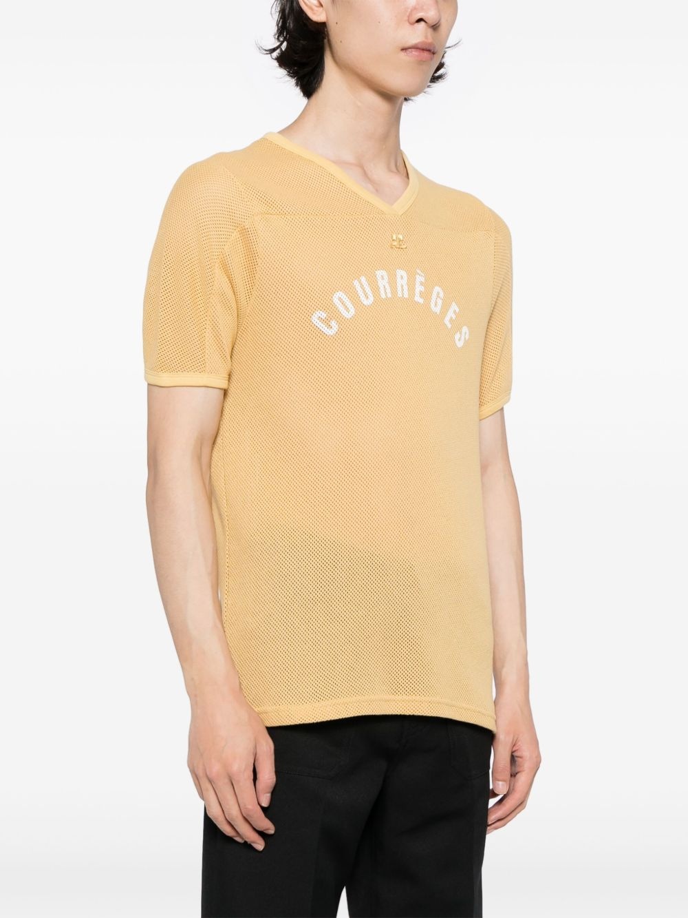 logo-print V-neck T-shirt - 3