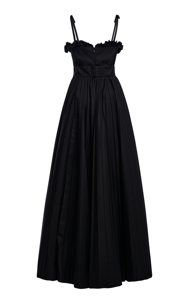 Ruffled Cotton-Poplin Maxi Dress black 6