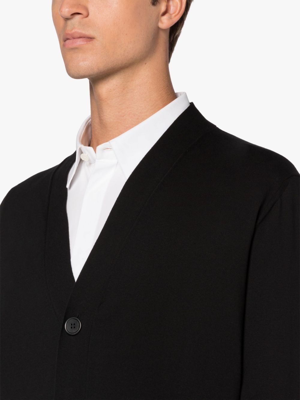 BLACK COTTON CARDIGAN - 5