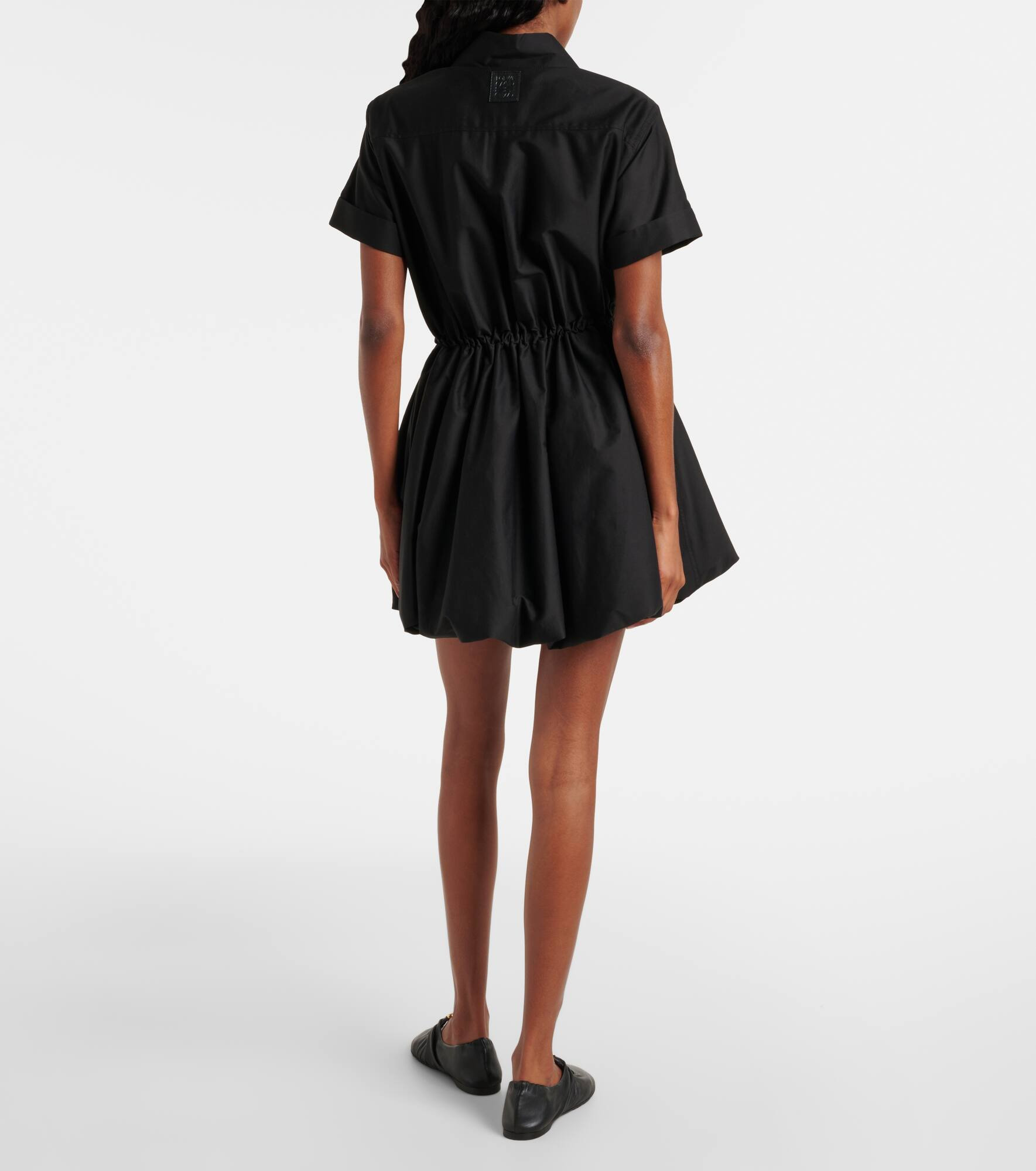 Balloon cotton and silk gabardine minidress - 3