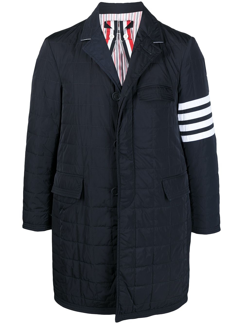 4-Bar motif padded tailored coat - 1