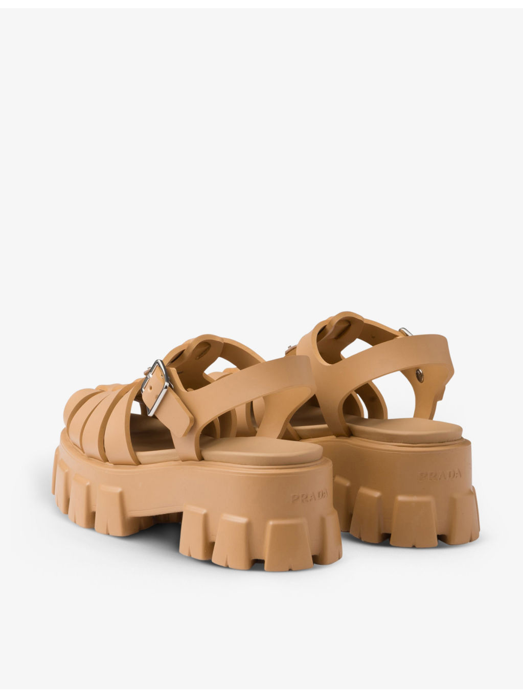 Monolith logo-plaque chunky-sole caged rubber sandals - 4