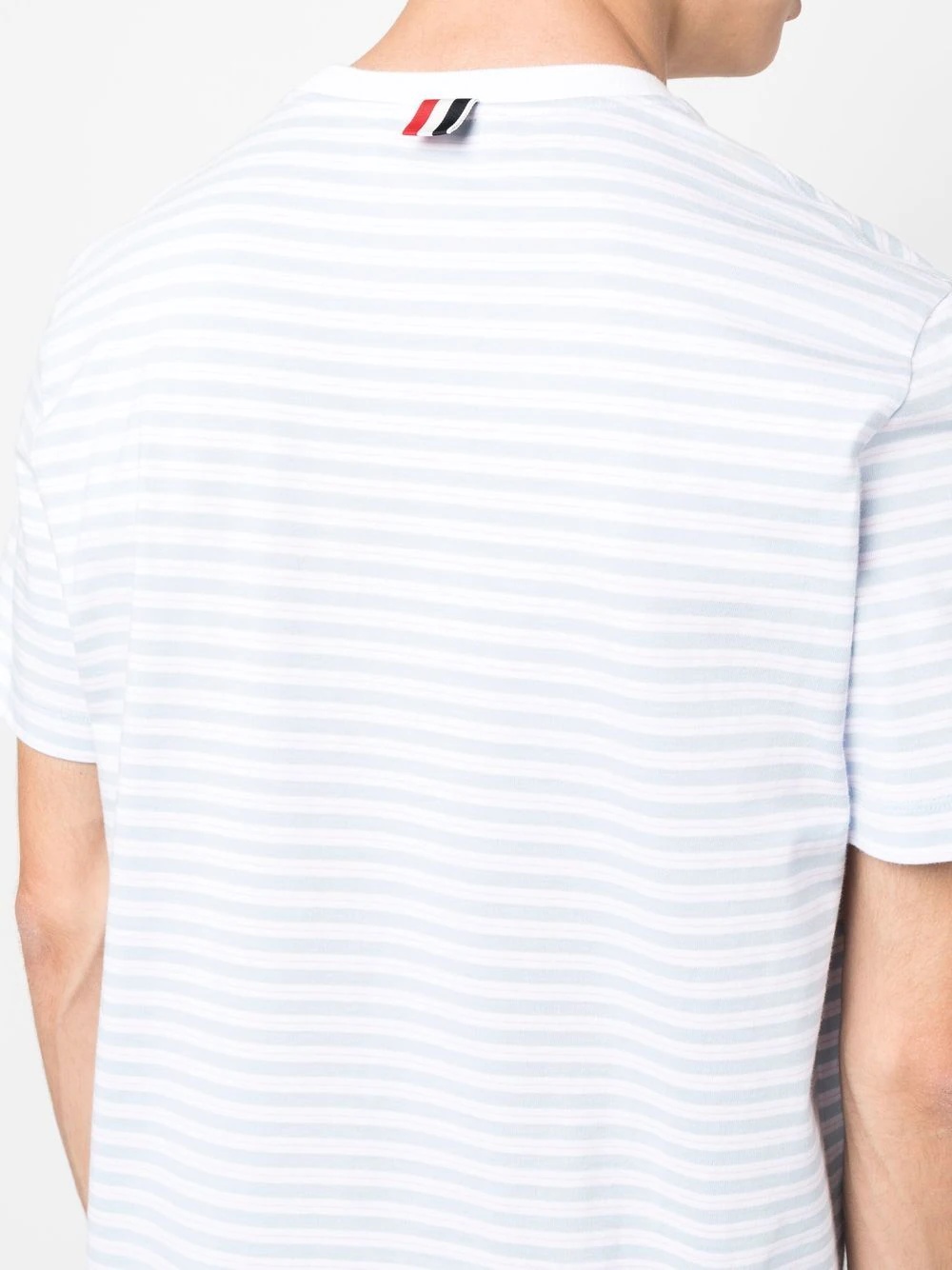 THOM BROWNE Men Narrow Striped Front Pocket T-Shirt - 4