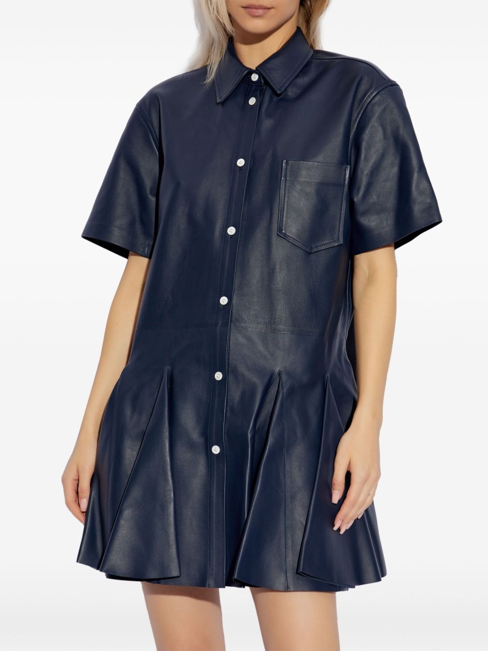 leather shirt dress - 3