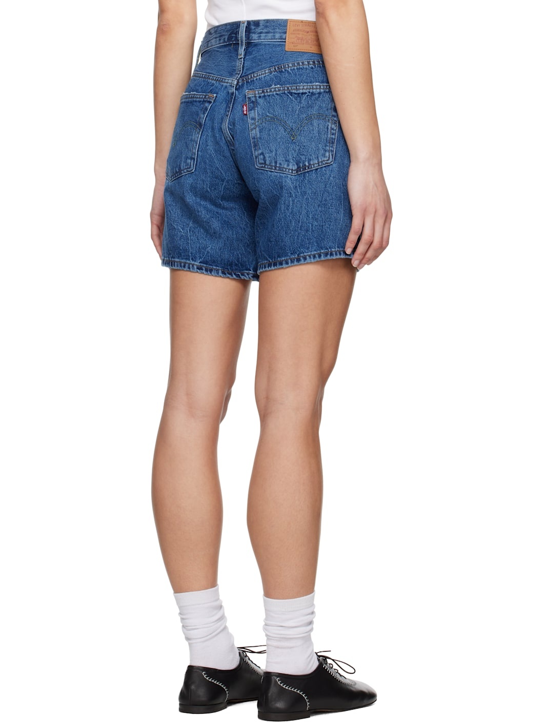 Blue 501 Mid Thigh Denim Shorts - 3