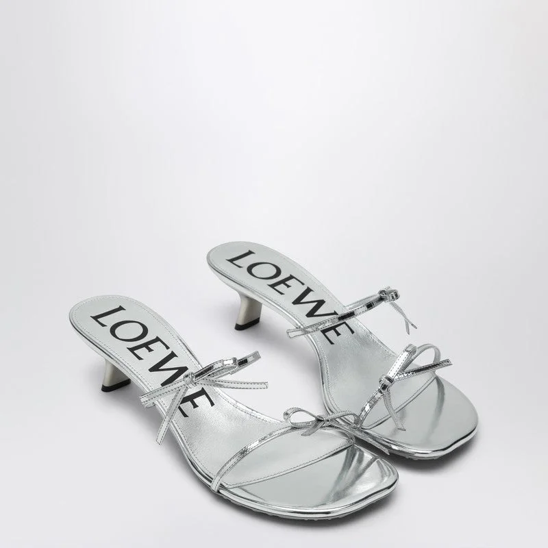 Loewe Petal Sandal In Metallic Silver Women - 1