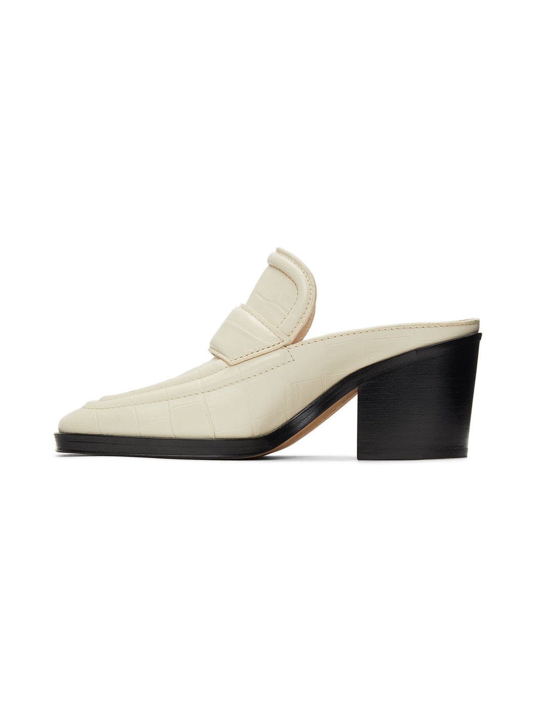 Off-White Croc Heeled Mules - 3