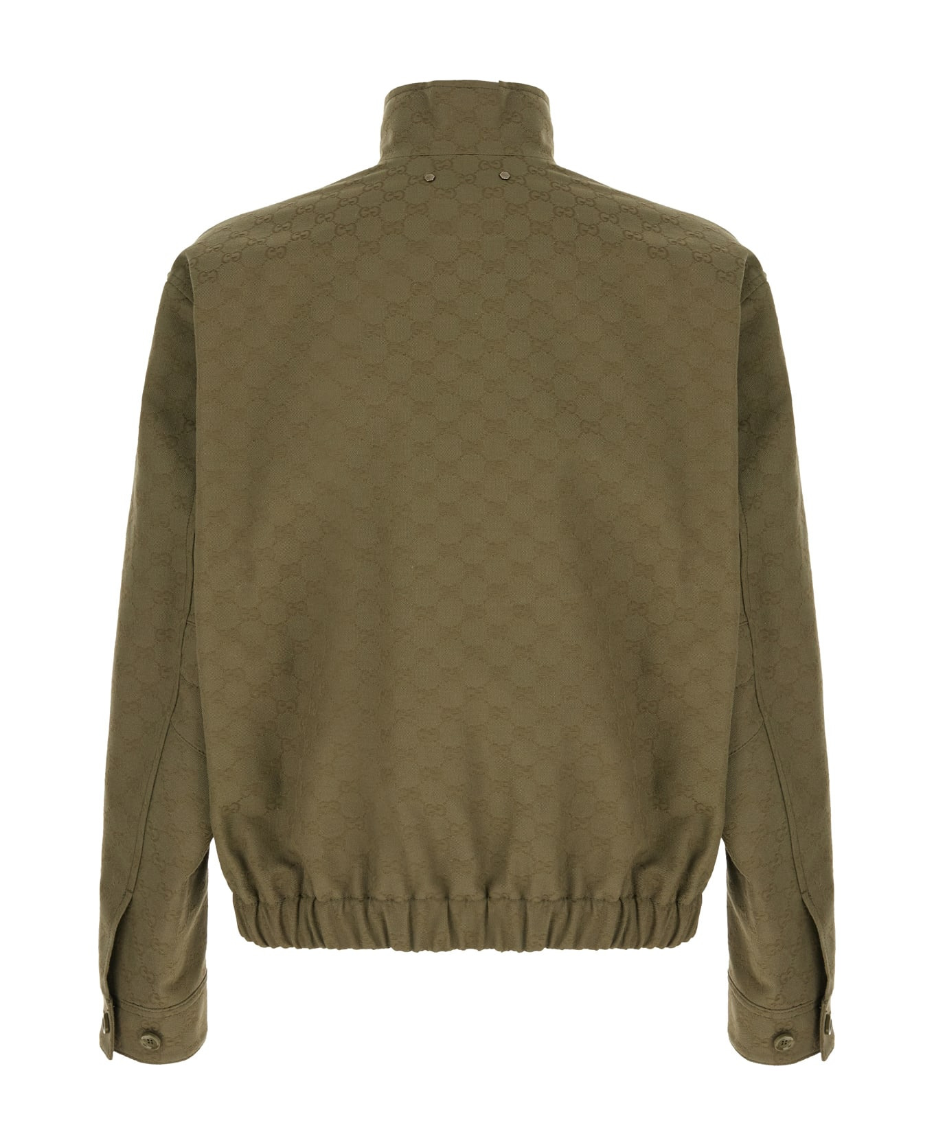 Olive Green Cotton Blend Jacket - 2