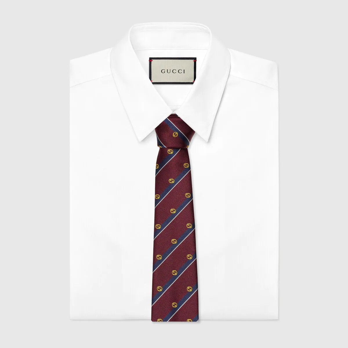 Striped silk tie with Interlocking G - 2