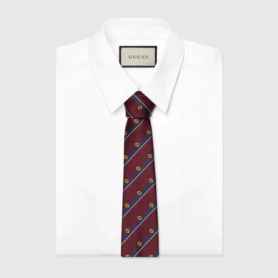 GUCCI Striped silk tie with Interlocking G outlook