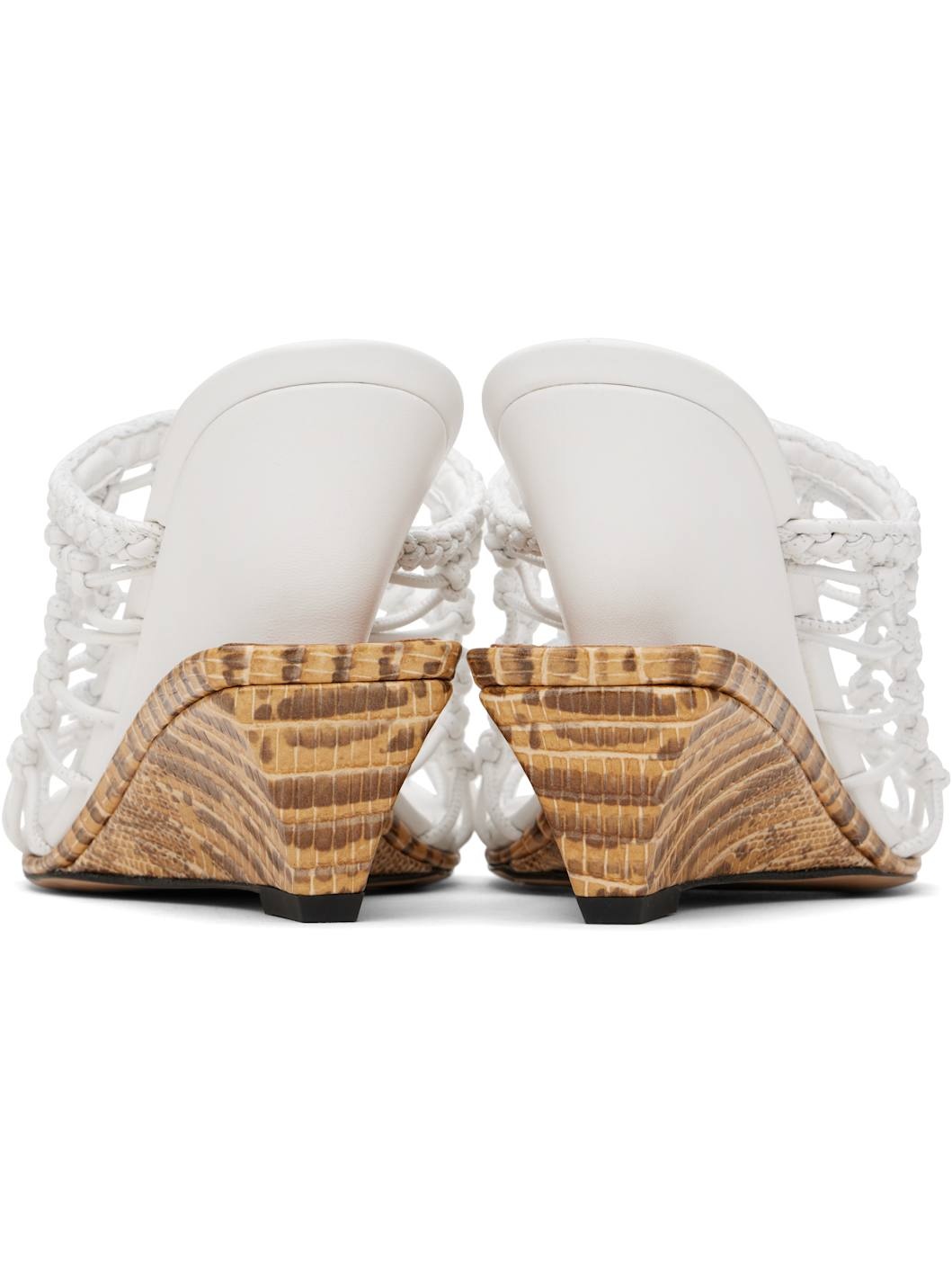 White & Beige La Croisière 'The double woven' Mules - 2