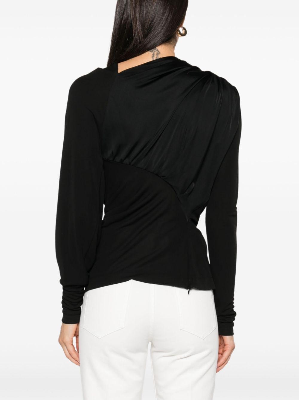 draped long-sleeve top - 4