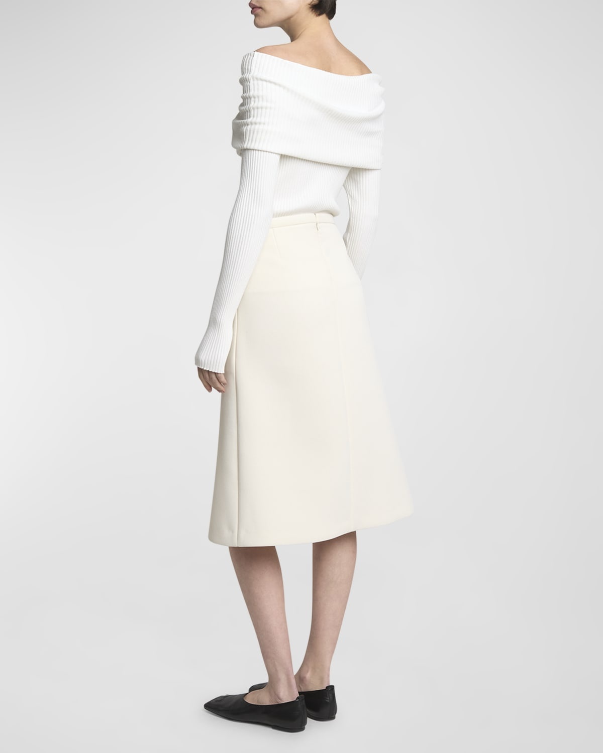 Tailored Heritage Crepe Zip-Slit Skirt - 4