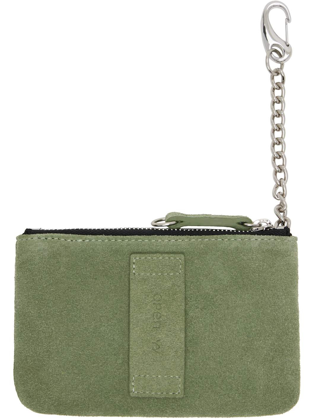 Khaki Yy Suede Stud Chain Wallet - 2