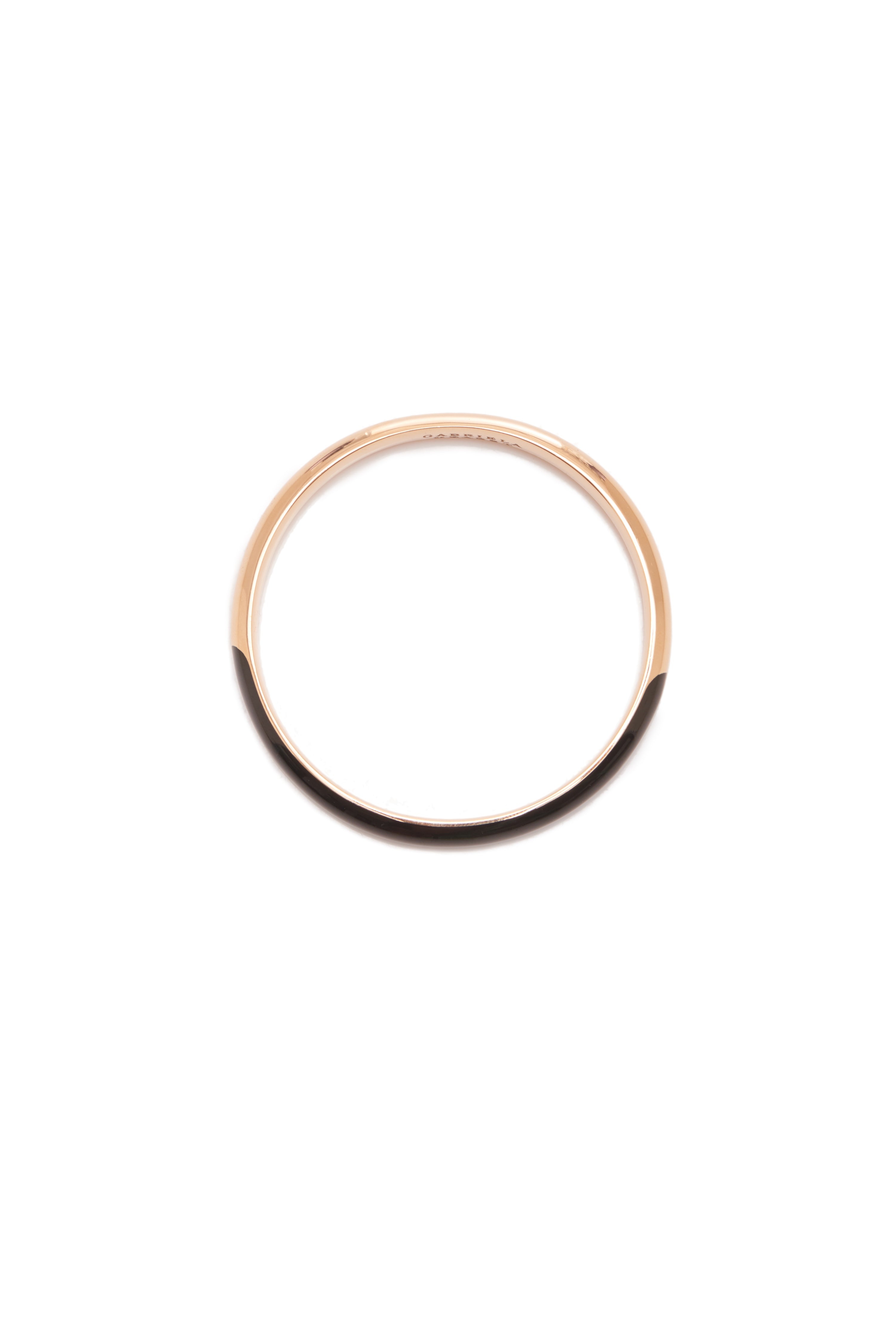 Vitreous Black Enamel & 18K Gold Bangle - 3