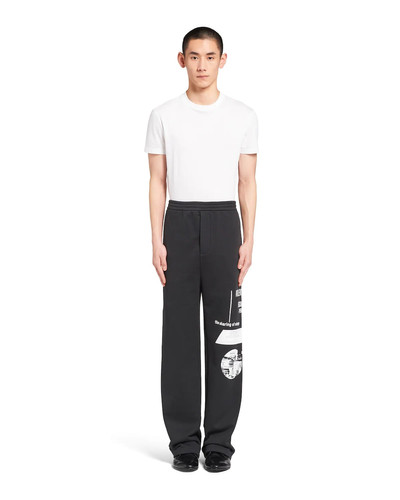 Prada Printed cotton fleece pants outlook