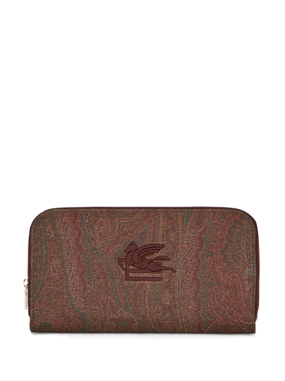 logo-embroidered leather wallet - 1