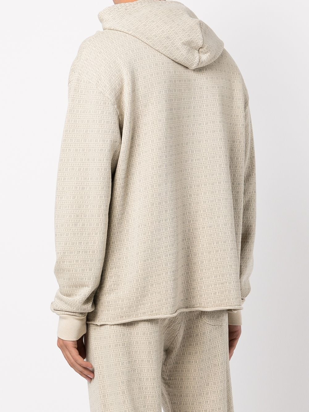 raw edge jacquard Terry hoodie - 4