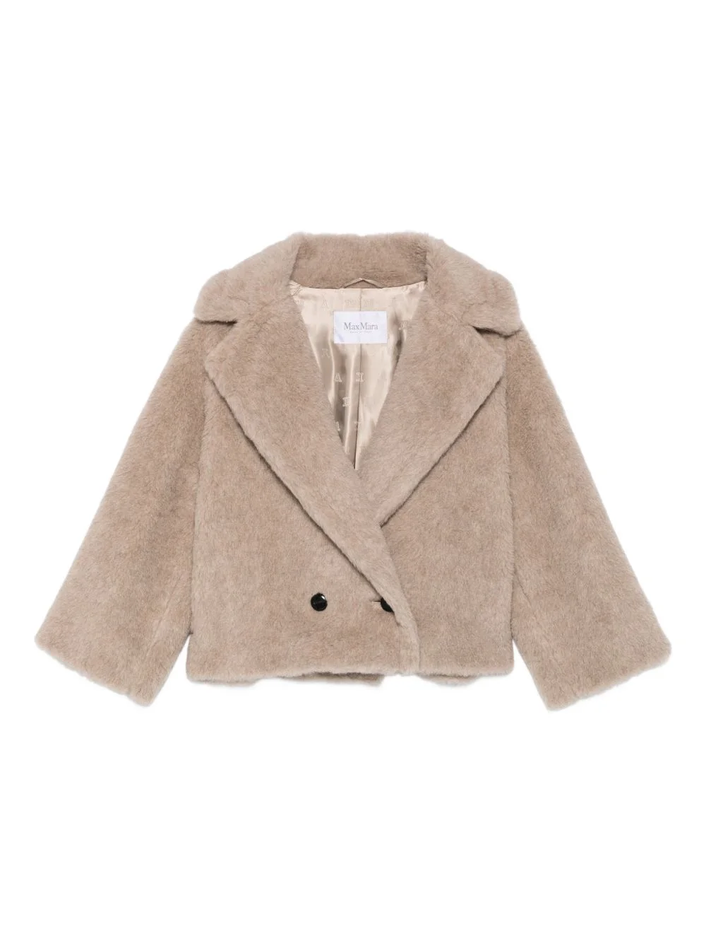 wide lapel double-breasted short coat - 1