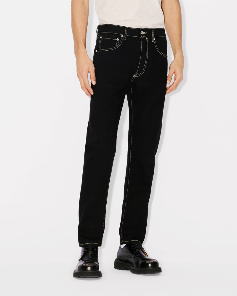 'KENZO Drawn Varsity' embroidered Bara slim-fit jeans 4