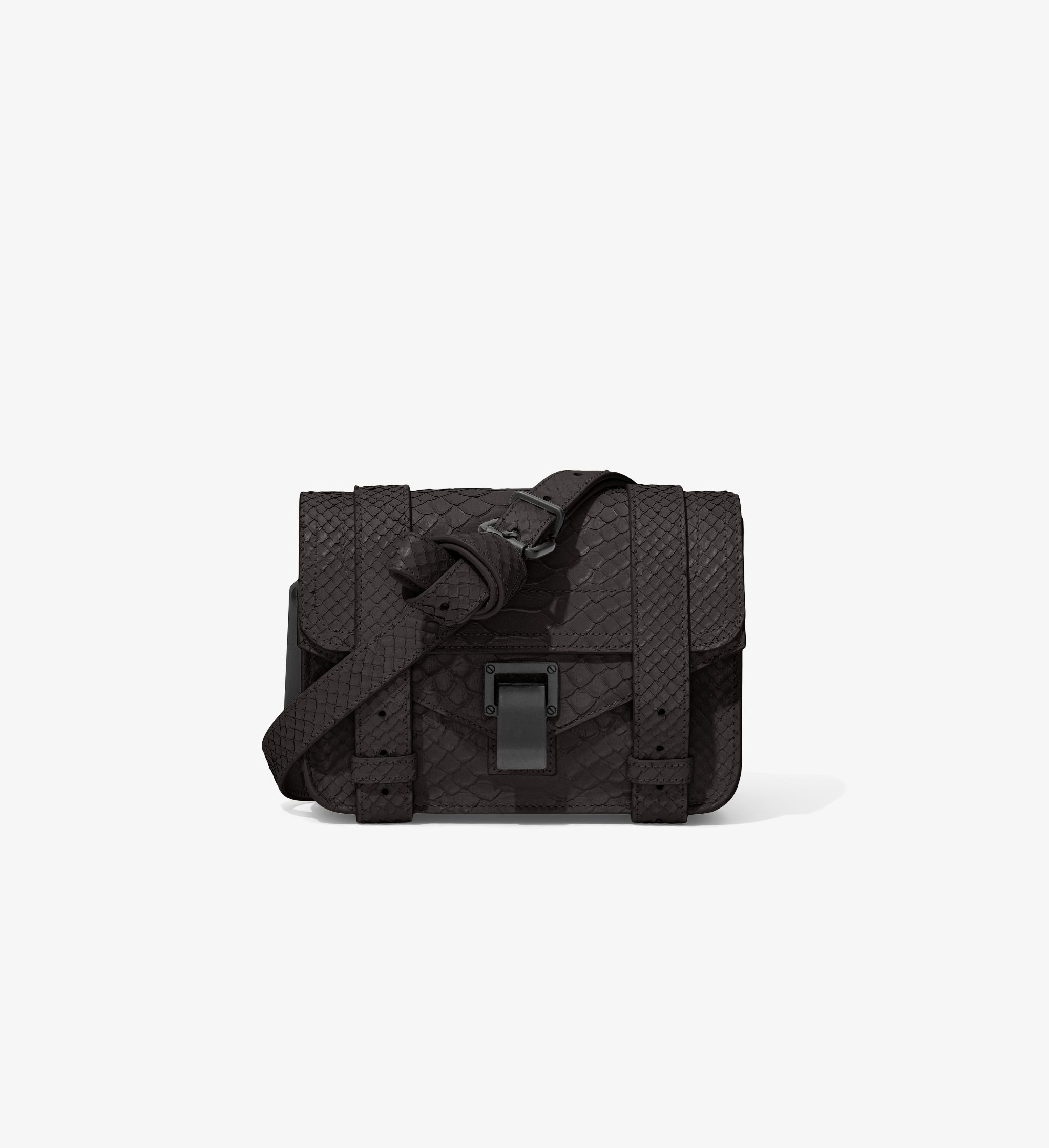 Carved Python PS1 Mini Crossbody Bag - 1