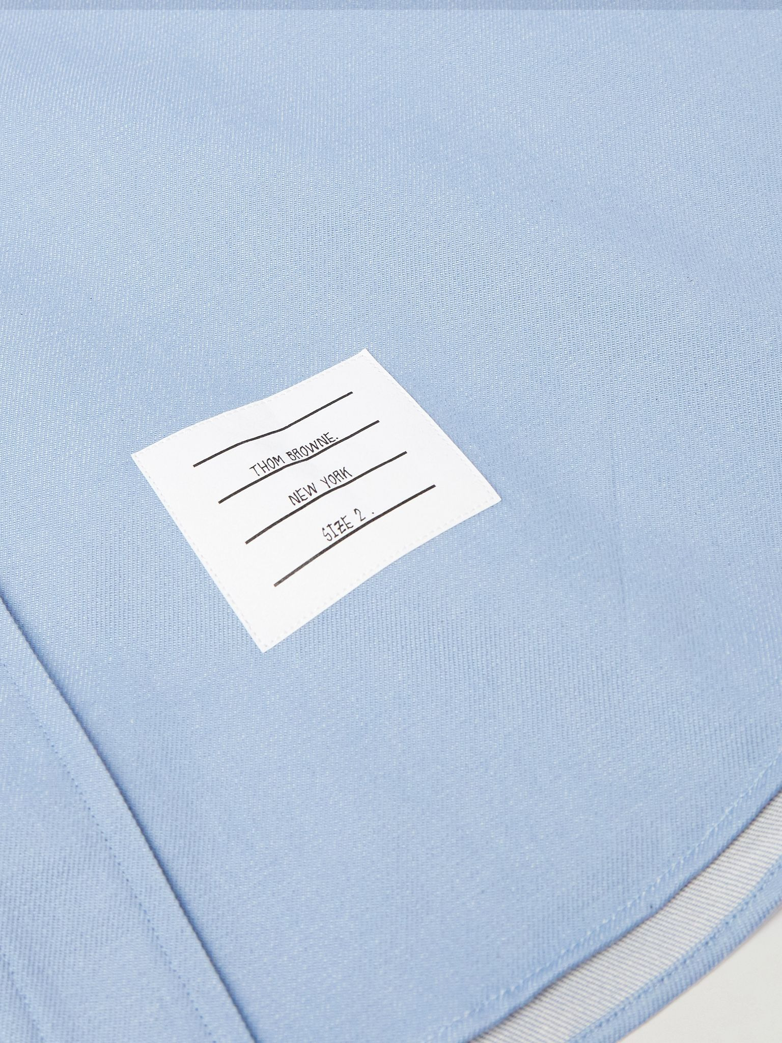 Button Down-Collar Logo-Appliquéd Cotton-Twill Shirt Blue - 5