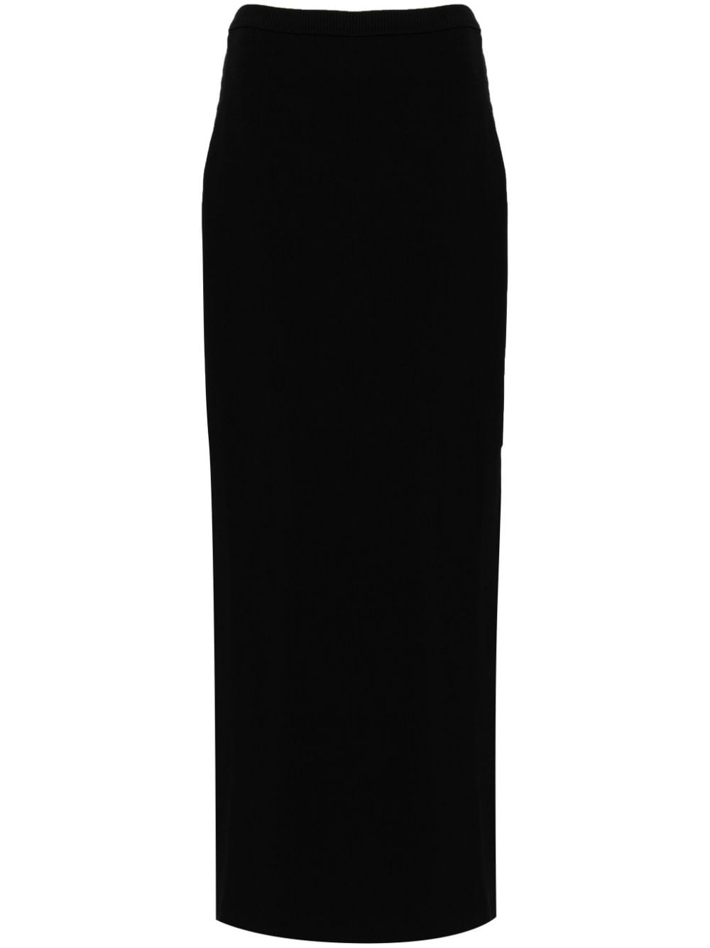 logo-embossed cotton maxi skirt - 1