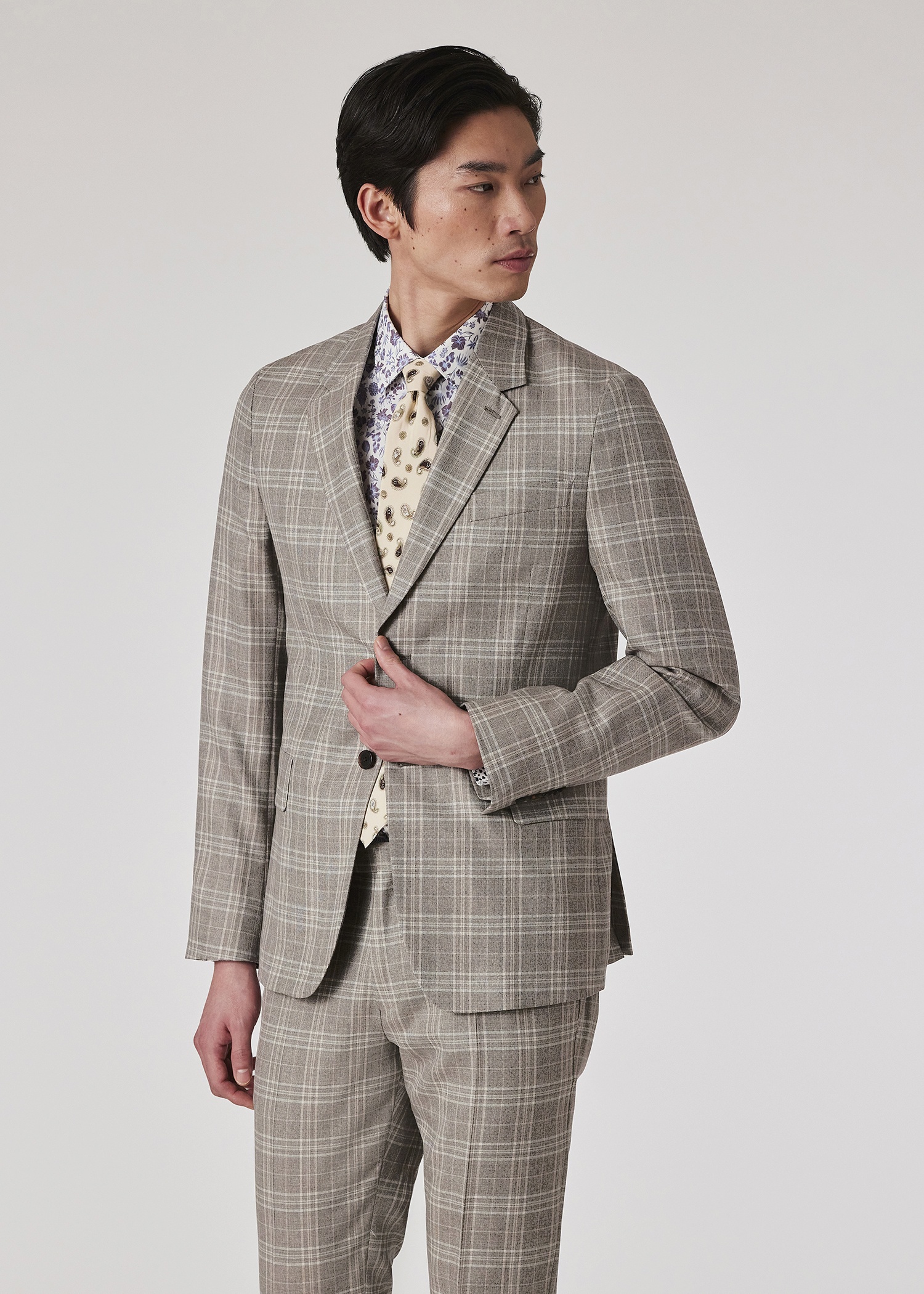 Grey Check Buggy Lined Wool Suit - 8