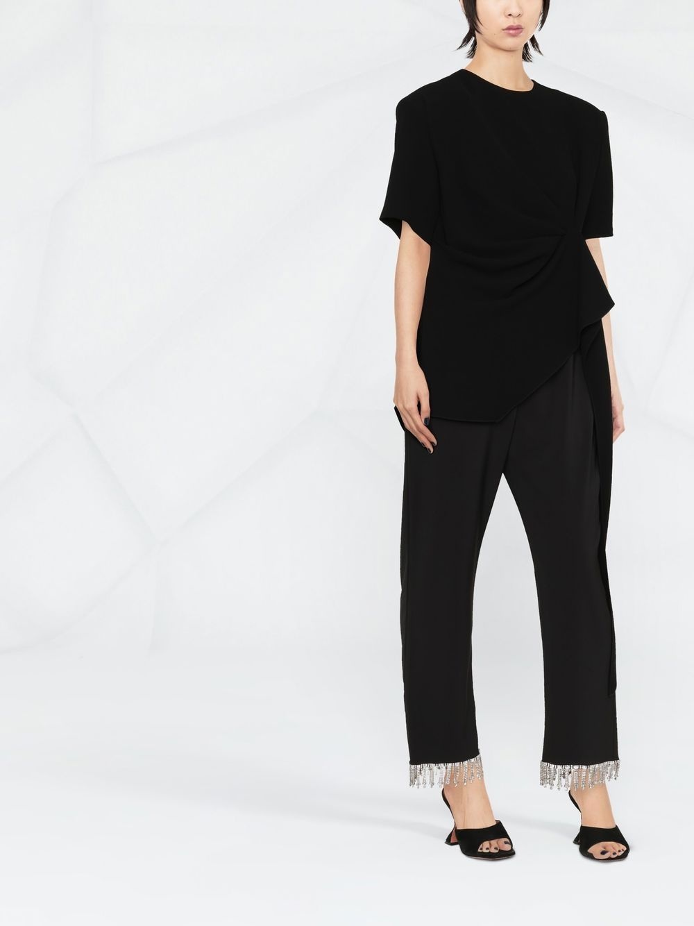 draped flared-hem T-shirt - 3