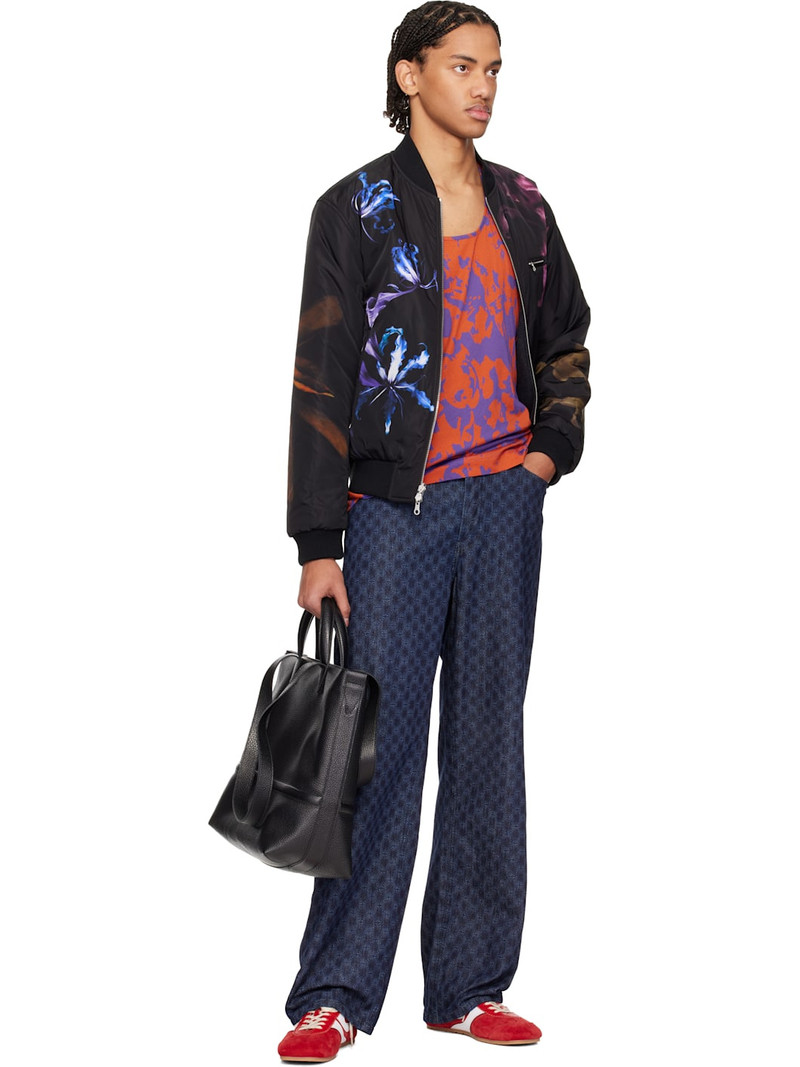 Dries Van Noten Orange & Purple Scoop Neck Tank Top outlook