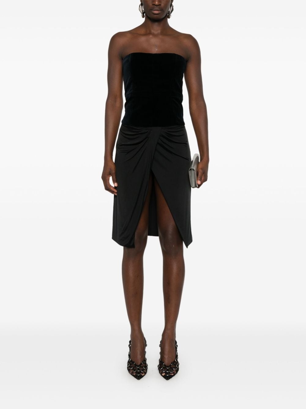wrap jersey mini skirt - 2