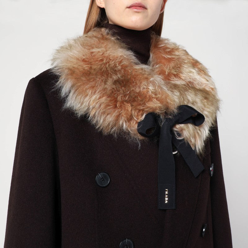 Prada Shearling Shawl With Tie Women - 2