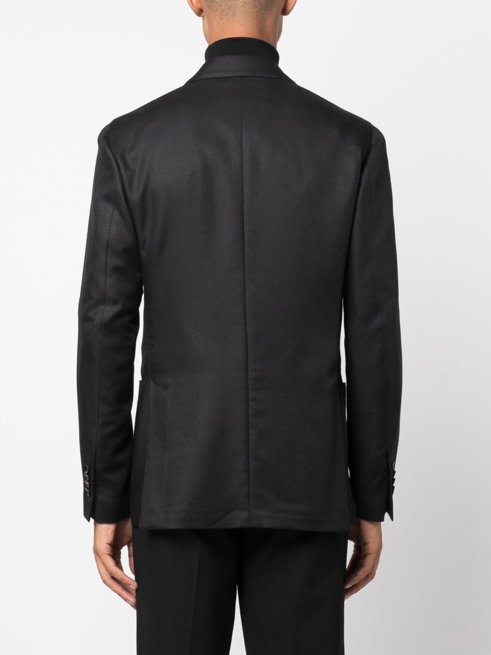 double-breasted satin-finish blazer - 4