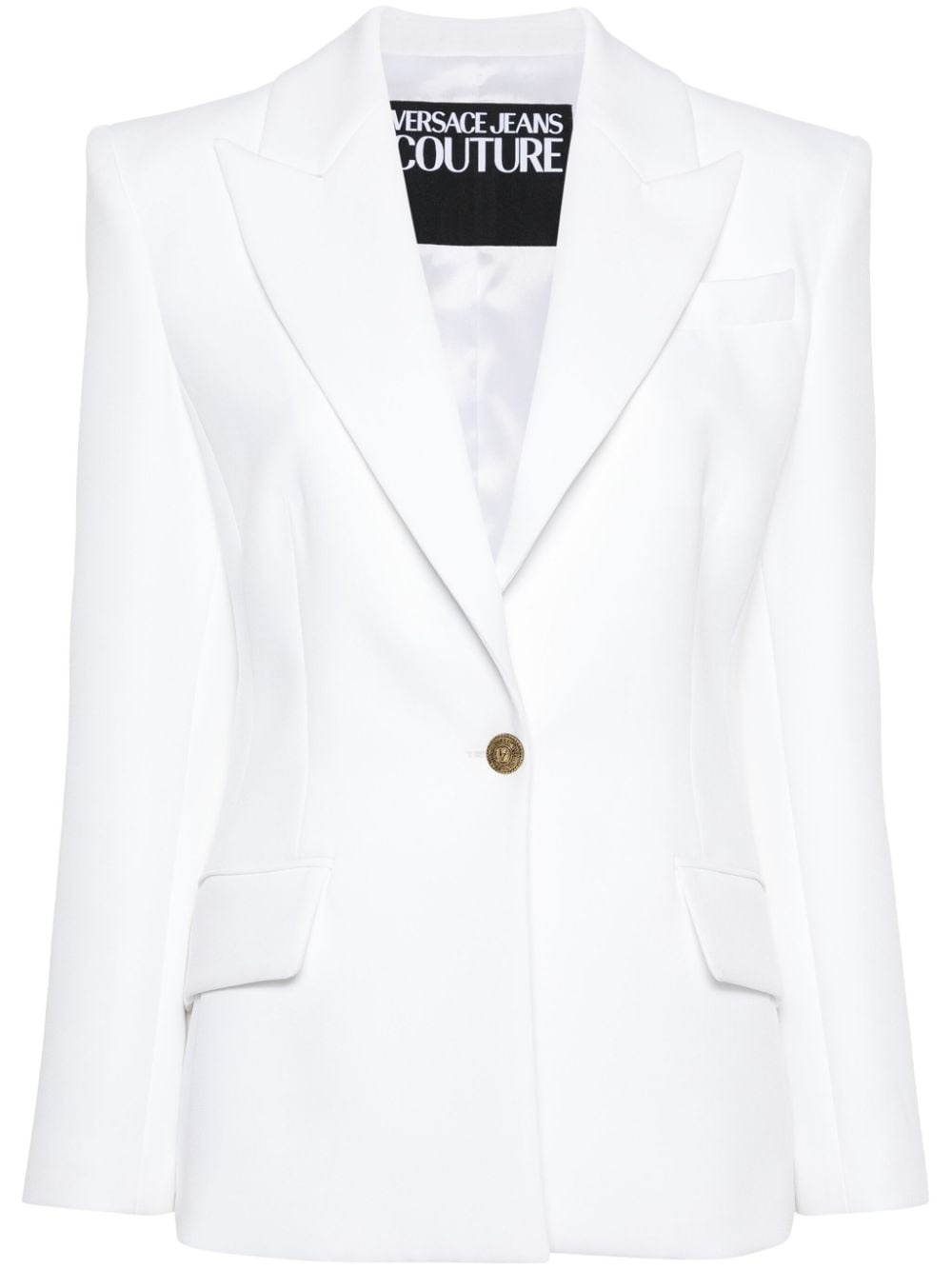 fitted single-breasted blazer - 1