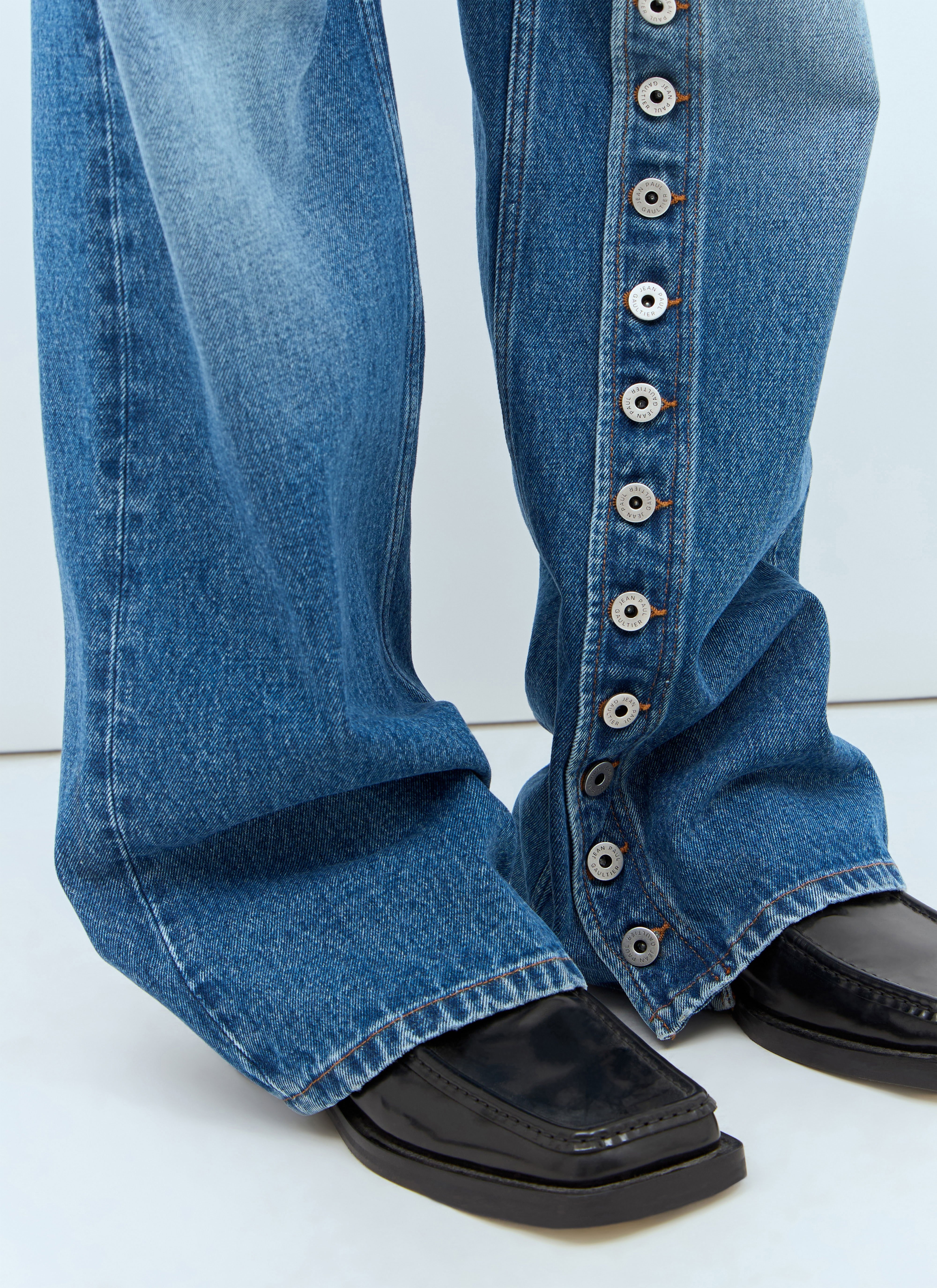 Buttoned Leg Jeans - 4