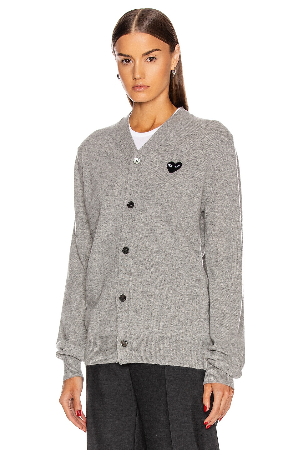 Wool Black Heart Emblem Cardigan - 2