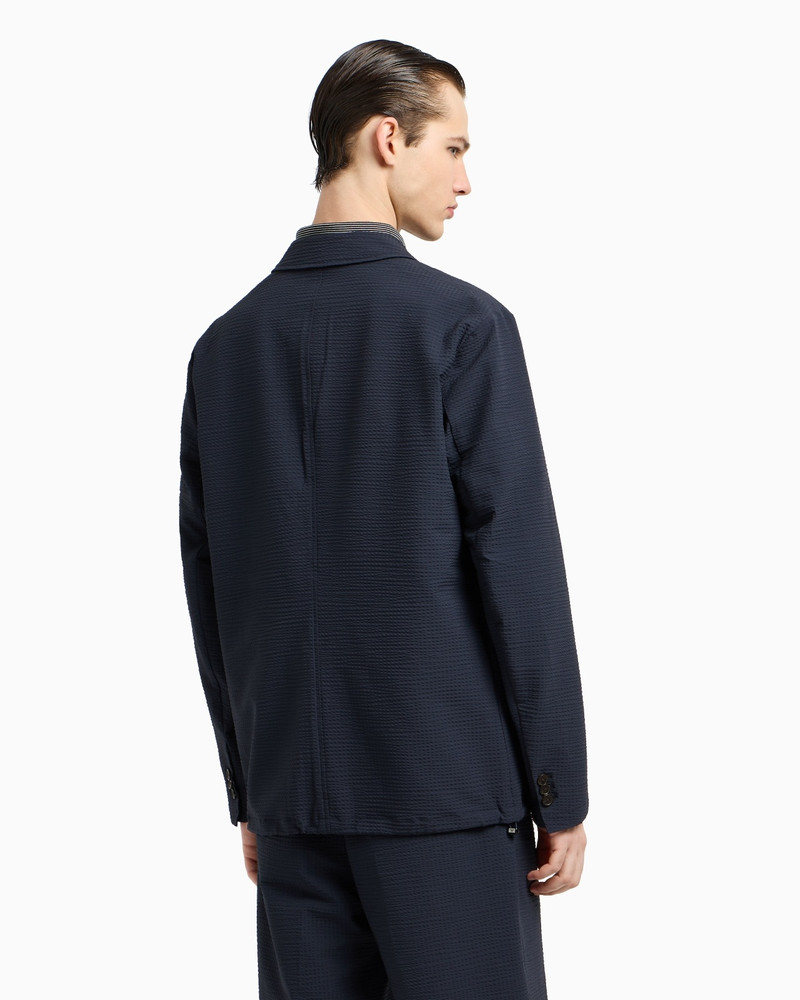 SINGLE-BREASTED NYLON SEERSUCKER BLAZER 3