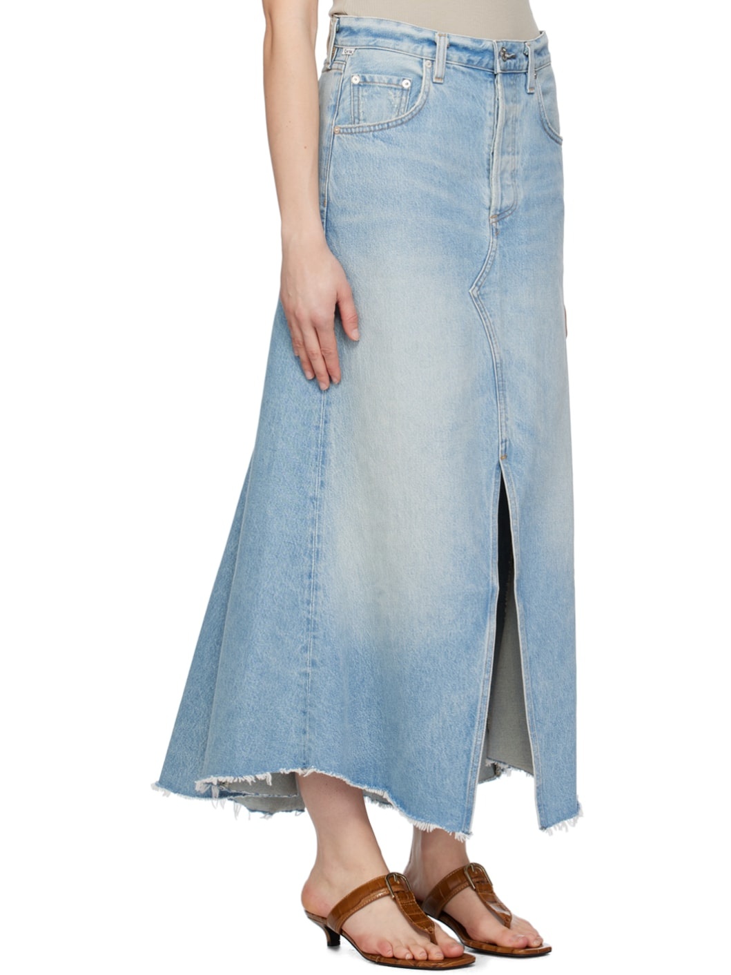 Blue Mina Denim Midi Skirt - 2