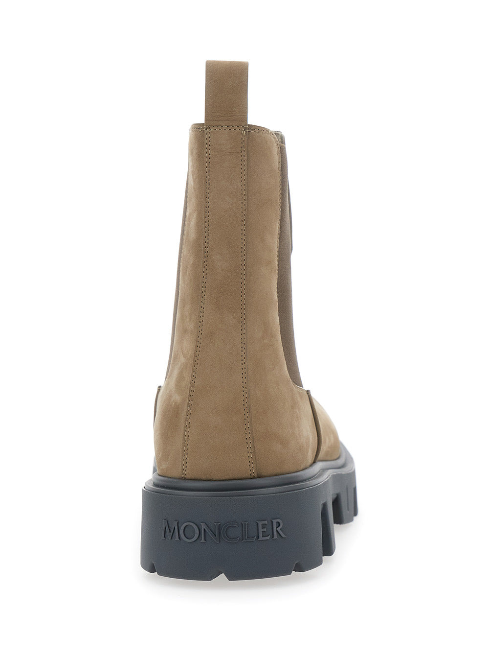 Moncler Men 'Peack' Brown Ankle Boots With Elastic Details In Leather Woman - 4