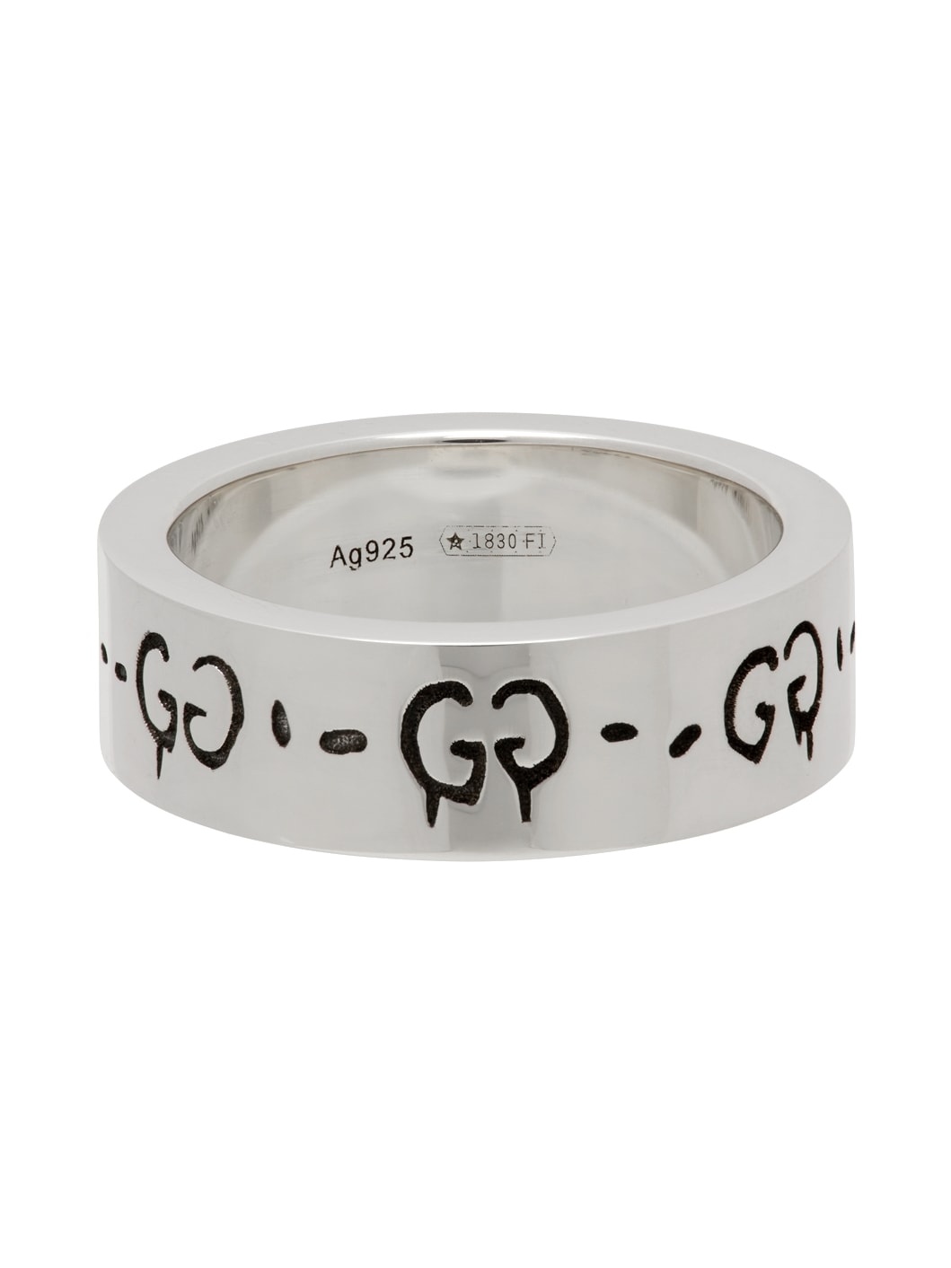 Silver 'GucciGhost' Ring - 5