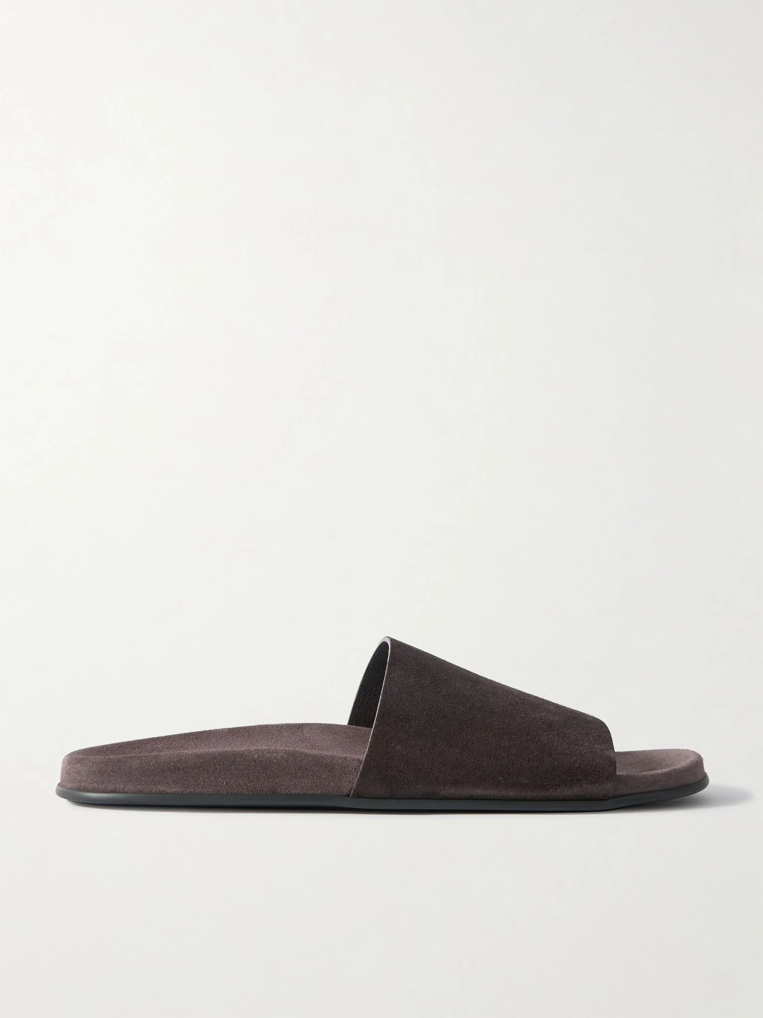 Hugh Suede Slides Brown - 1