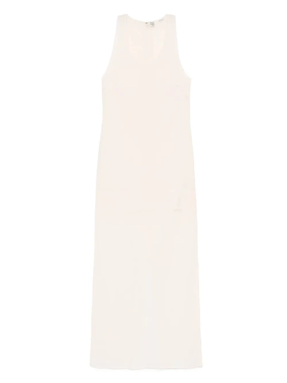 Crinkled Scoop Dress in Ecru - 1