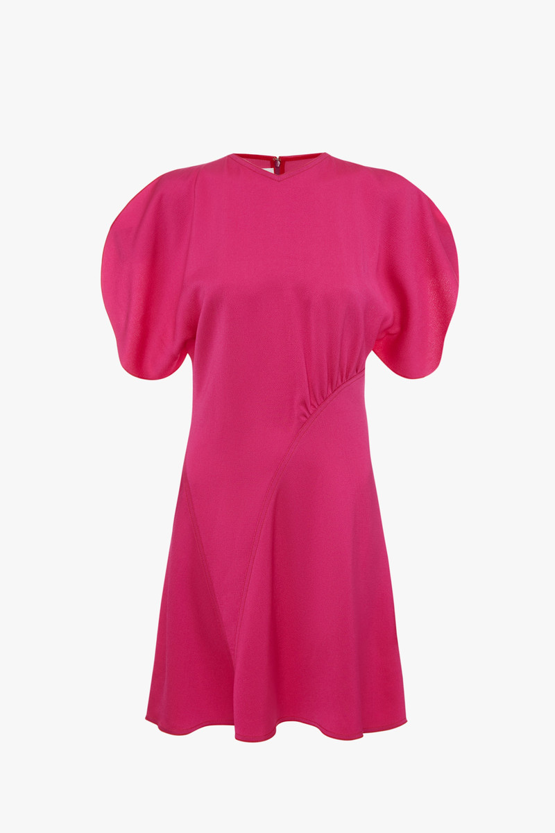 Cap Sleeve Mini Dress in Fuchsia 1